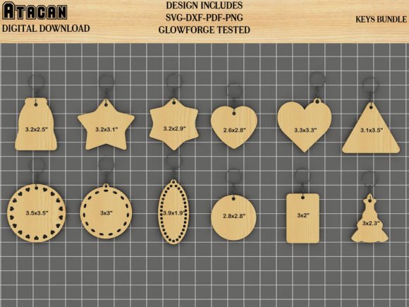 Download Standart Shapes Keychains SVG Cut Plans - Standart Collection