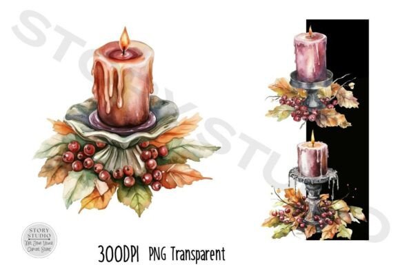 Download Cozy Autumn Candle Seasonal Clipart - Premium Resources