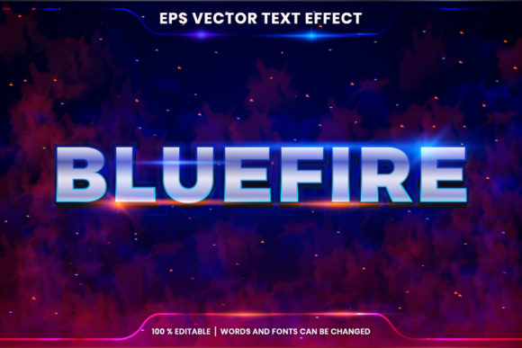 Download Text Effect in 3D Blue Fire Words - Effect Collection