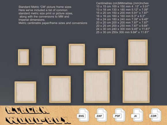 Download Standart Sizes Frames Bundle Cut Files - Standart Collection